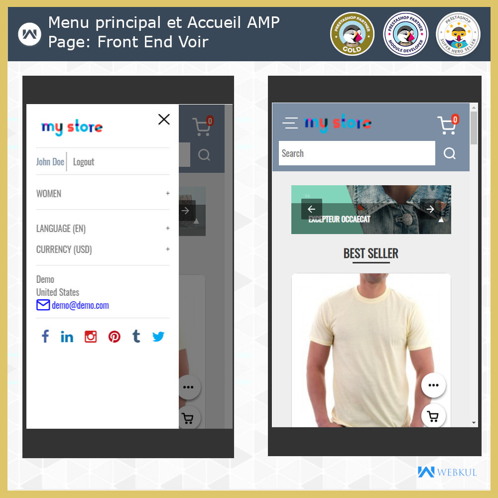 Module AMP - Pages mobiles accélérées (avec check-out)