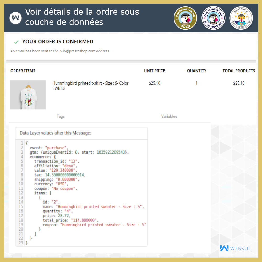 Module Google Tag Manager - Enhanced Ecommerce - UA Suivi