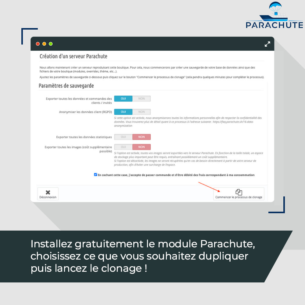 Module Parachute: environnements de préproduction à la demande