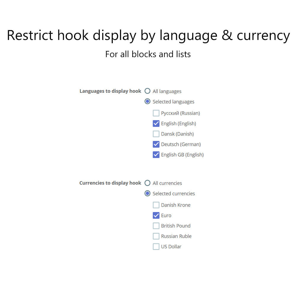 Module Multiple Custom HTML Blocks, Links and Categories Lists