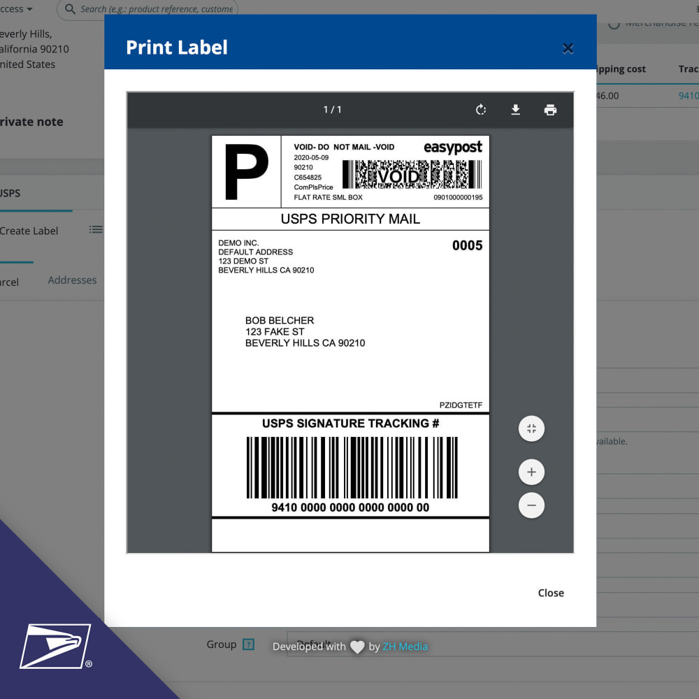 Module USPS: Rates, Bulk Labels, Returns, Tracking, Estimator