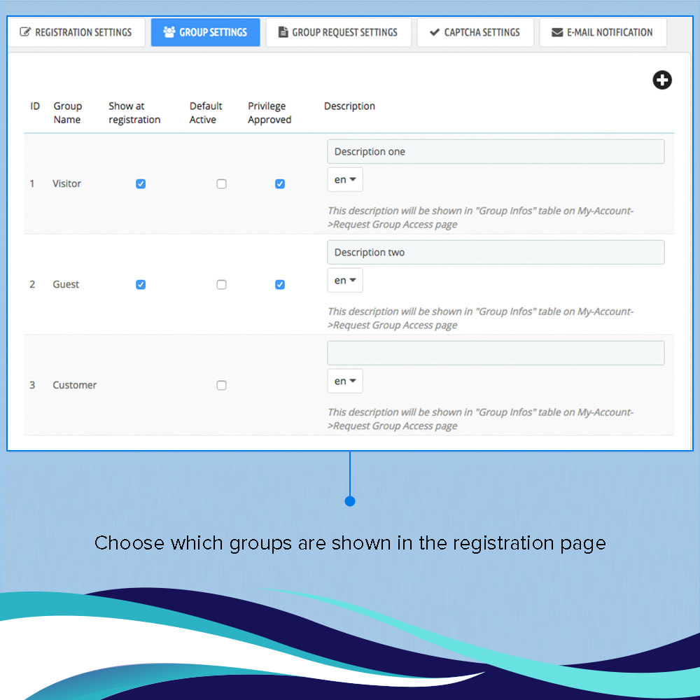 Module Customer Groups Registration PRO