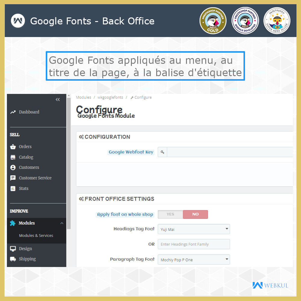 Module Google Fonts pour site web
