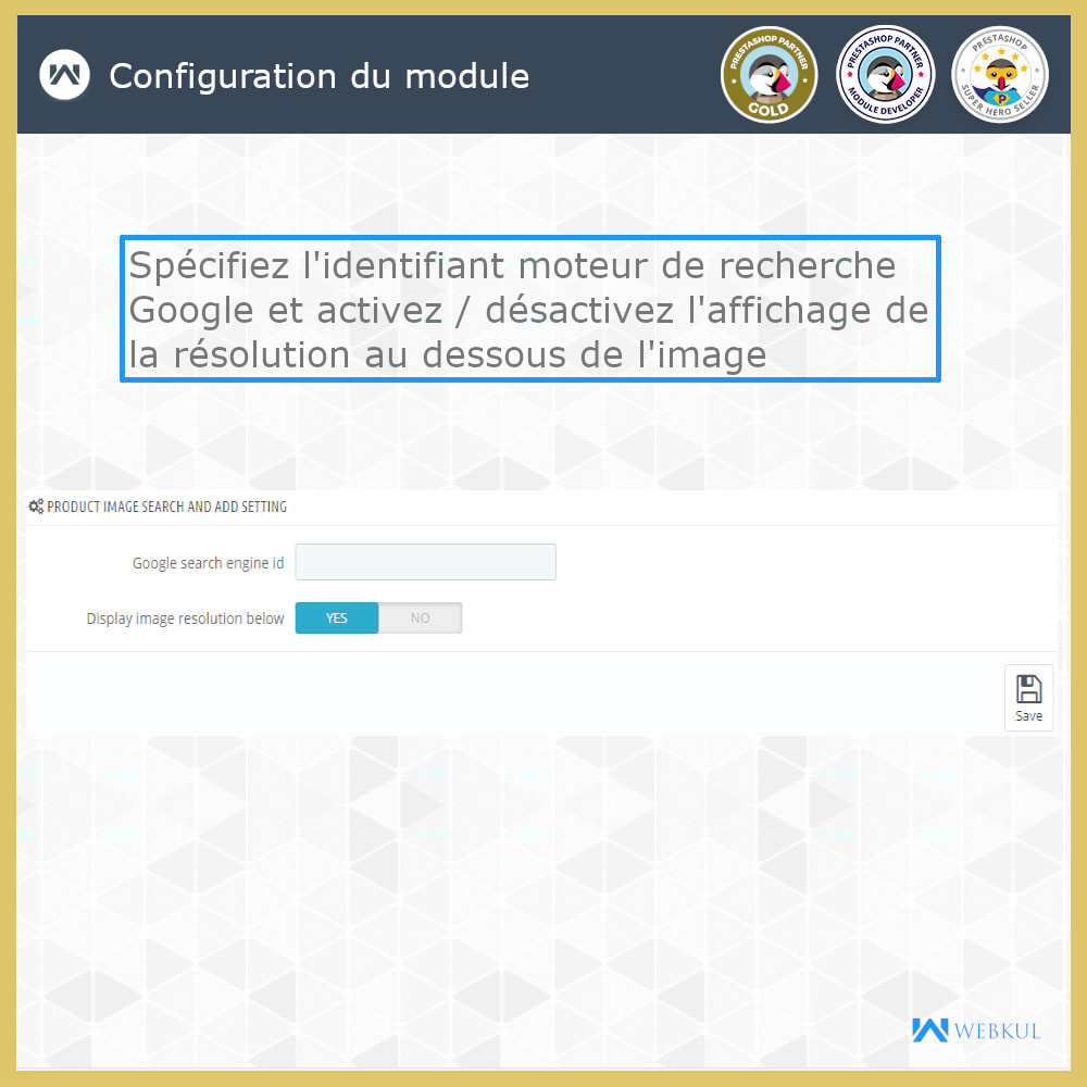 Module Ajouter Produit Images En utilisant Google Chercher