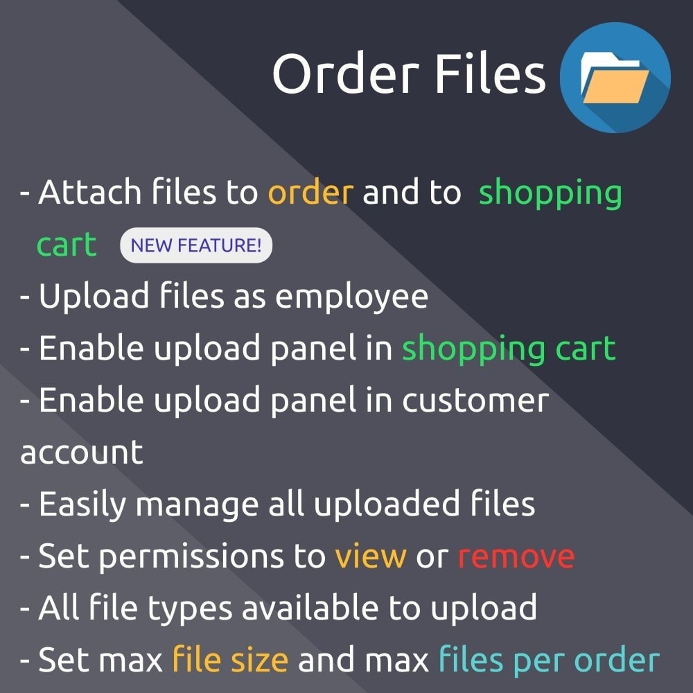 Module Order Files upload and attach files to orders