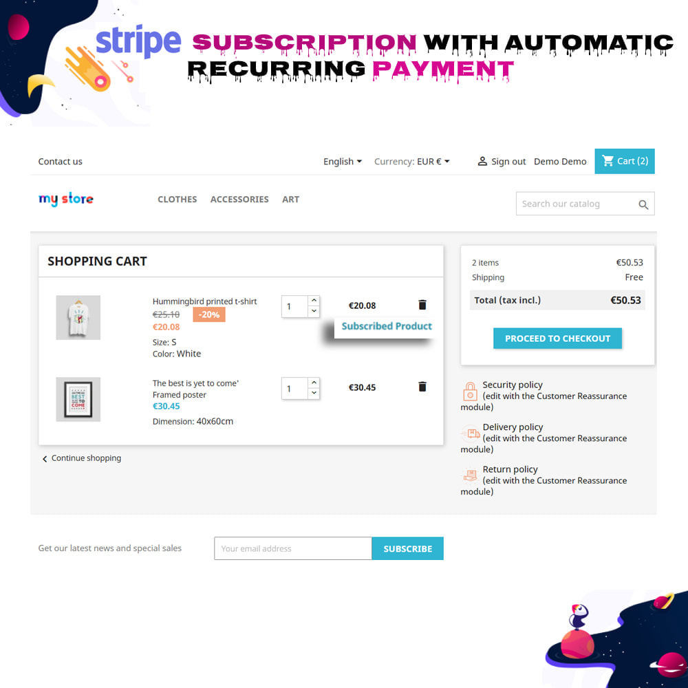 Module Stripe Subscription with Automatic Recurring Payment