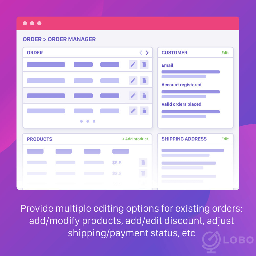 Module Order Tools: Order Edit, Order Export, Order Quick View