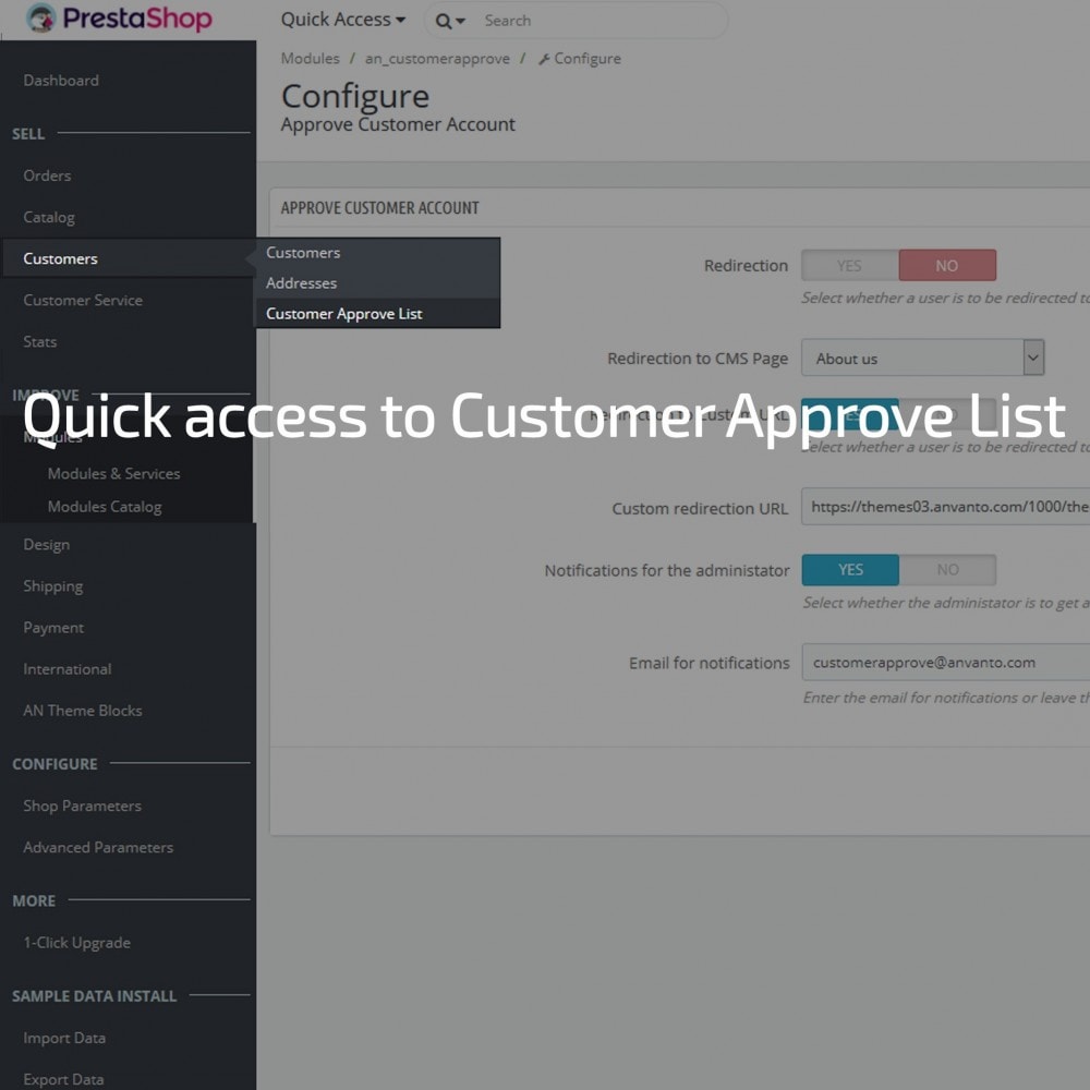 Module Customer Account Activation / New account moderation