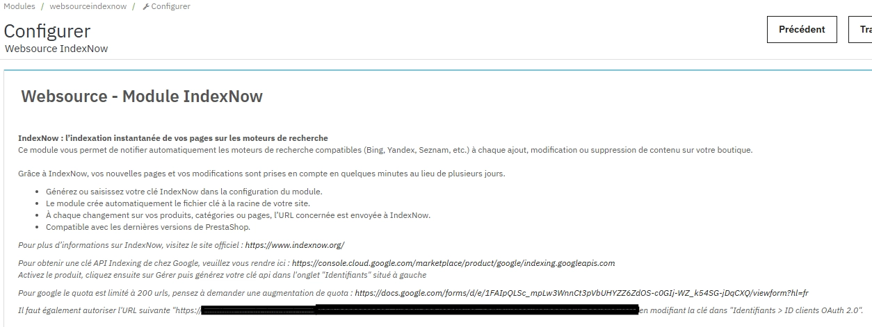 Module Prestashop IndexNow Gratuit - Indexnow Prestashop SEO