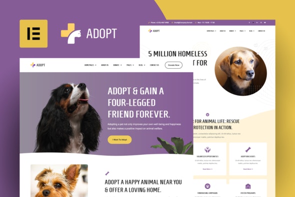 Adopt - Adoption Service &amp; Charity Elementor Template Kit