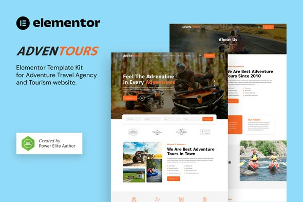 Adventours – Adventure Travel Agency &amp; Tourism Elementor Template Kit