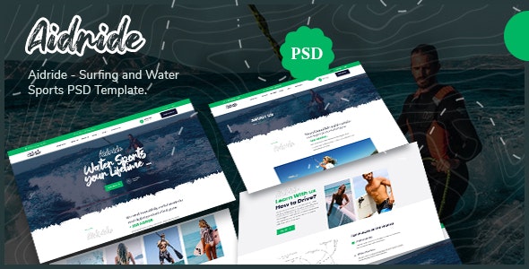 Aidride - Surfing and Water Sports PSD Template