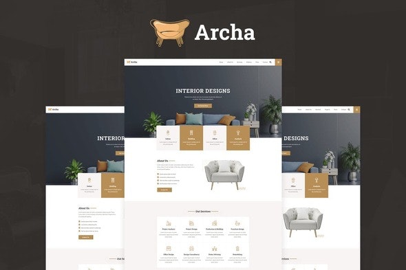 Archa - Interior Design &amp; Architecture Elementor Template Kit