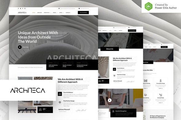 Architeca – Architecture Agency &amp; Interior Design Elementor Template Kit