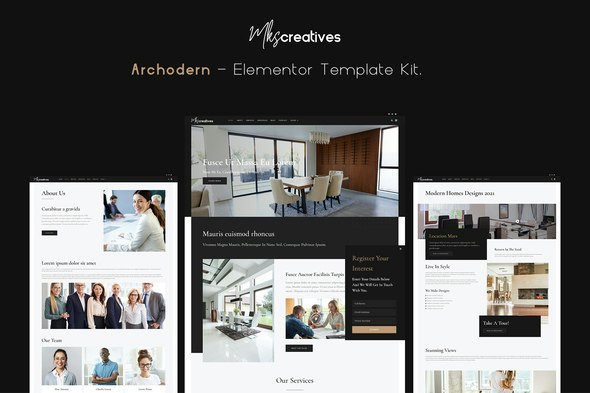 Archodern - Interior &amp; Architecture  Elementor Template Kit
