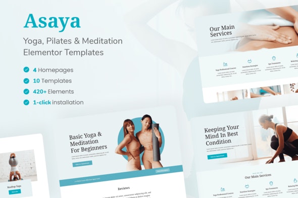 Asaya - Yoga &amp; Meditation Elementor Kit