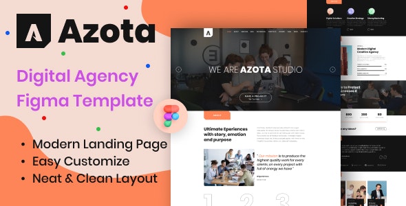 Azota - Creative Agency Figma Template - Digital Agency One Page