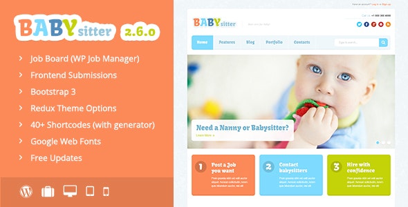 Babysitter - Job Board WordPress Theme