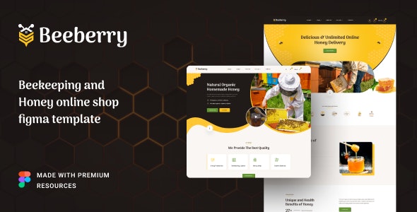 BeeBerry - Beekeeping and Honey online shop figma template
