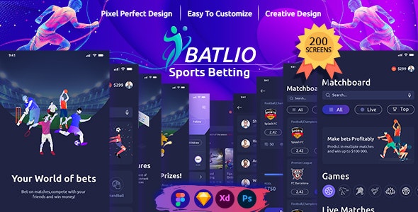 Betlio - Sports Betting App UI Kit