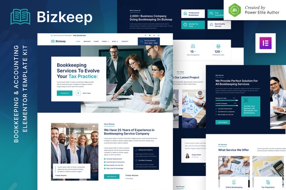Bizkeep - Bookkeeping &amp; Accounting Service Elementor Template Kit