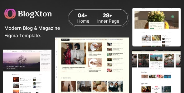 Blogxton - Modern Blog &amp; Magazine Figma Template.