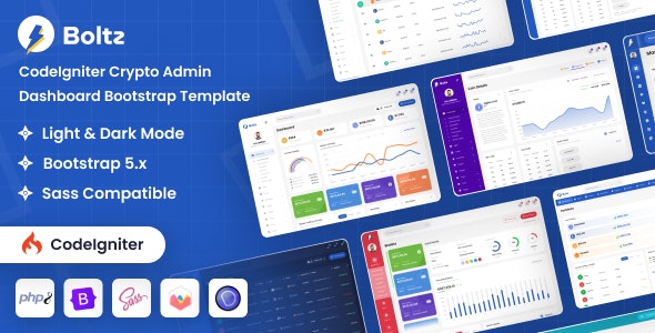 Boltz - CodeIgniter Crypto Admin Dashboard Bootstrap Template