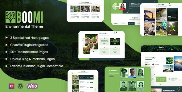 Boomi - Environment &amp; Ecology WordPress Theme