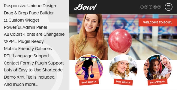 Bowl - Responsive Bowling Center WordPress Theme