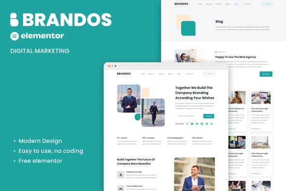 Brandos - Digital Marketing Elementor Template Kit