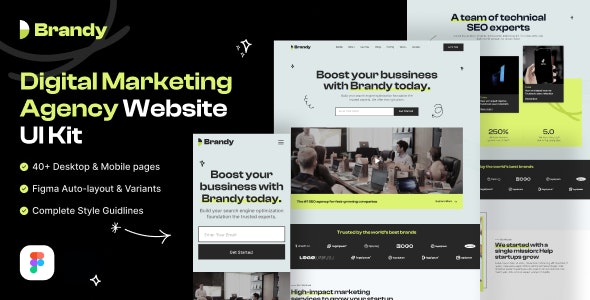 Brandy - Digital Marketing Agency Website UI Kit