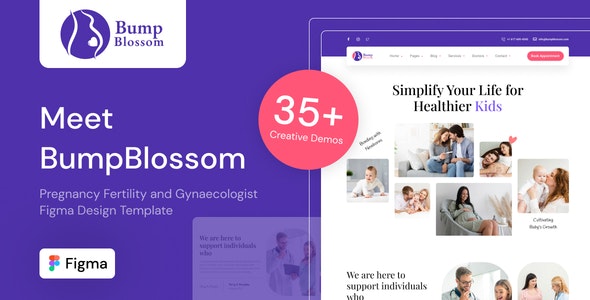 BumpBlossom - Pregnancy Fertility and Gynaecologist Figma Design Template