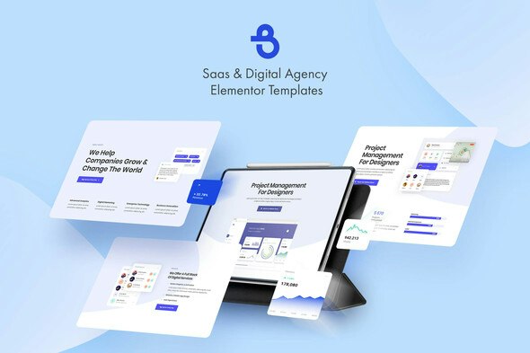 Burto - Saas &amp; Digital Agency Elementor Template Kit