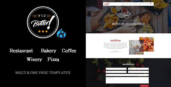 Butter - Professional Restaurant and Pizza Drupal 8 Theme