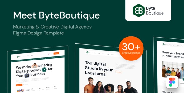 ByteBoutique | Marketing &amp; Creative Digital Agency Figma Design Template