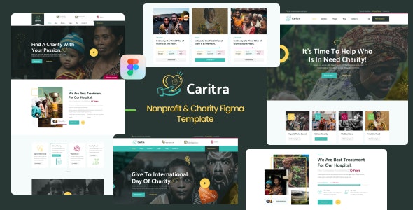 Caritra - Nonprofit &amp; Charity Figma Template