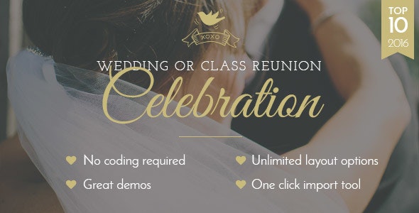 Celebration - Wedding &amp; Class Reunion WordPress Theme