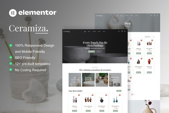 Ceramiza - Pottery &amp; Ceramic Store Elementor Template Kit