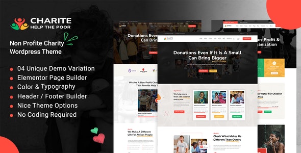 Charite - Nonprofit  Charity &amp; Donation WordPress Theme