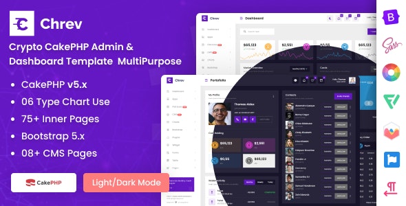 Chrev - CakePHP Crypto Admin &amp; Dashboard Template MultiColor MultiPurpose