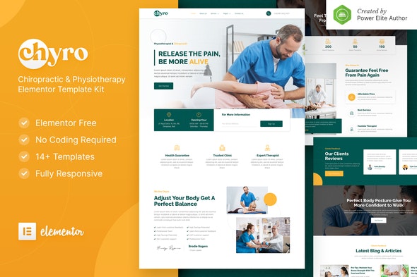 Chyro – Chiropractic &amp; Physiotherapy Elementor Template Kit