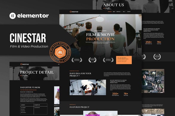 Cinestar - Film &amp; Video Production Elementor Template Kit