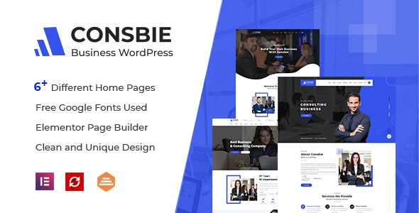 Consbie - Business &amp; Consulting Elementor WordPress Theme