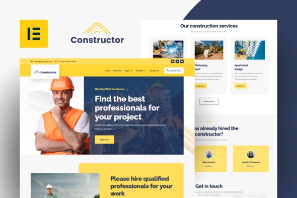 Constructor - Construction &amp; Repair Elementor Template Kit