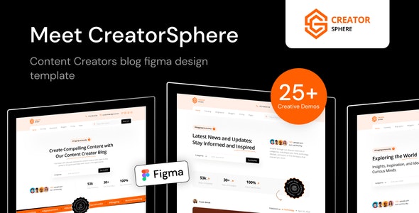 CreatorSphere - Content Creators Blog Figma Design Template