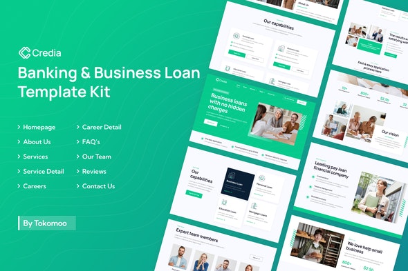 Credia | Banking &amp; Business Loan Elementor Template Kit