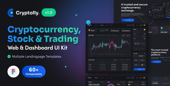 Cryptolly - Cryptocurrency Landing Page - Dashboard UI Kit
