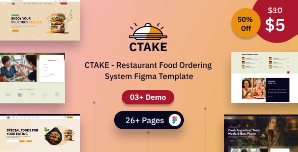 CTAKE - Restaurant Food Ordering System Figma Template