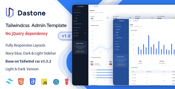 Dastone - Tailwind CSS Admin Dashboard Template