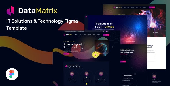 DataMatrix - IT Solutions &amp; Technology Figma Template